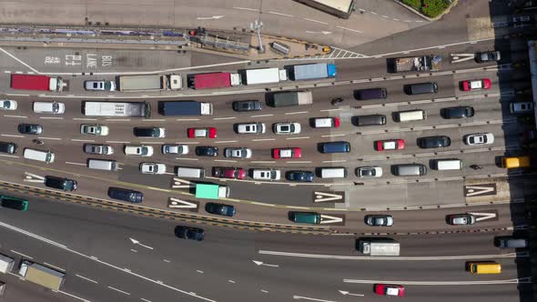 Top view of Hong Kong traffic