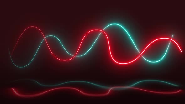 Red and Blue Neon Lights Glowing Lines Loop Abstract 4K Moving Wallpaper Background