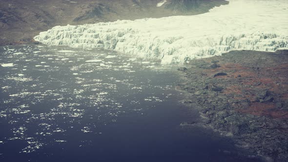 Big Glacier in Mountains in Alaska at Summer