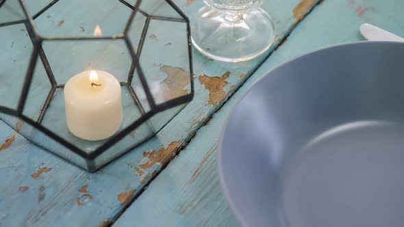 Various cutlery on wooden table 4k