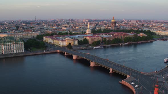 Aerial View Vasilevsky Island In St.Petersburg