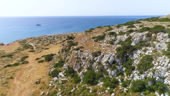 Steep Rocky Cliff Beautiful Tourist Landscape