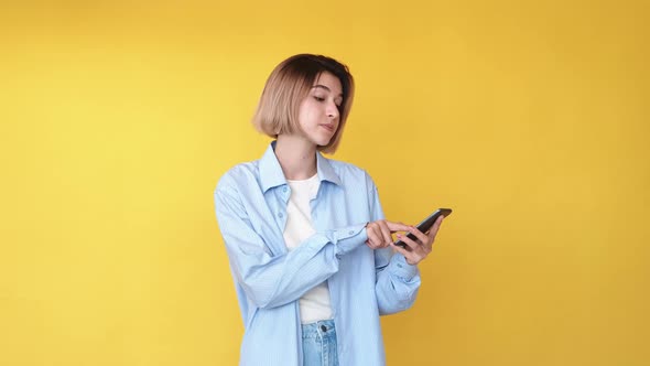 Gadget People Mobile Technology Girl Using Phone alt