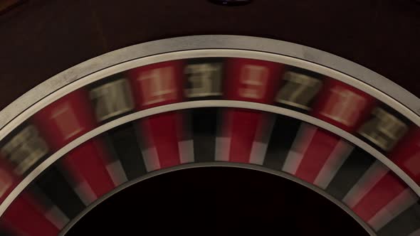 Classic Roulette Spinning Fast Black Background White Number