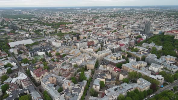 Riga city aerial view