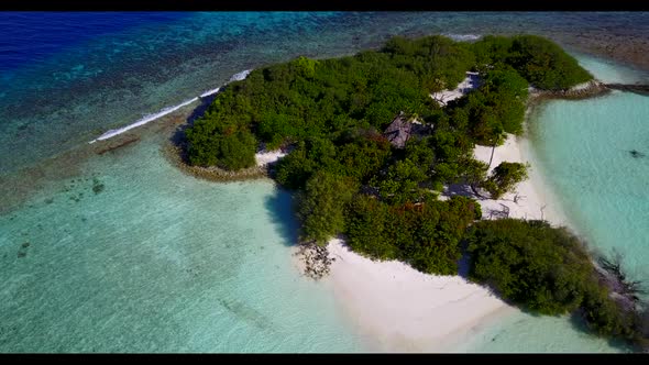 Aerial drone view landscape of tropical sea view beach trip by blue sea and clean sand background of