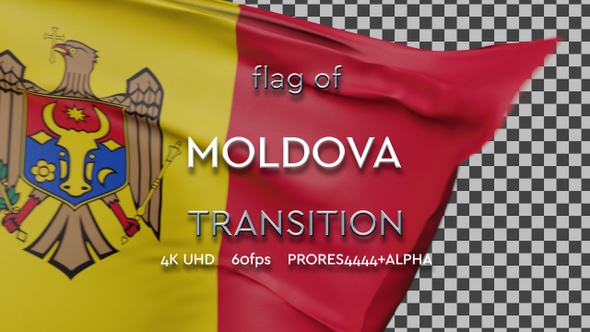 Flag of Moldova transition | UHD | 60fps