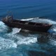Aerial Drone Footage of Abandoned Ship Shipwreck in Paphos Cyprus Island with Waves - VideoHive Item for Sale