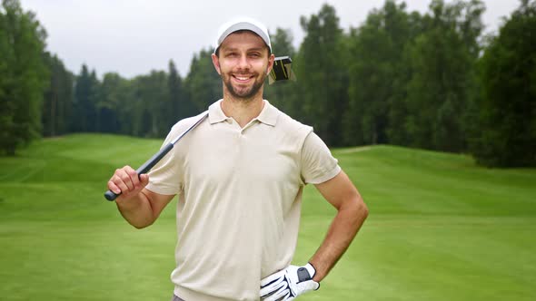 Young man making a hit with a club