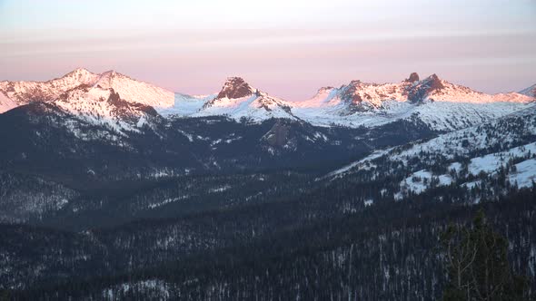 Winter Mountain at Sunset