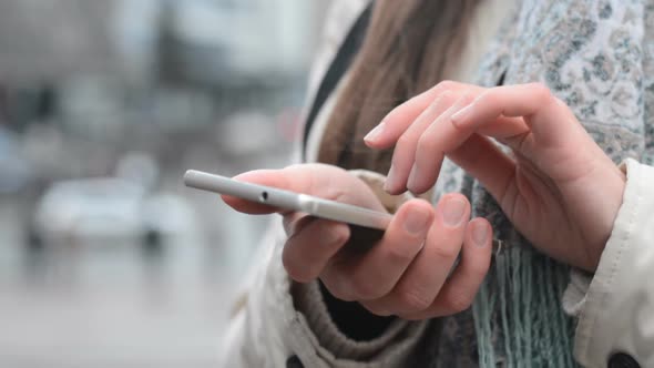 Woman Sms Texting Using Smartphone