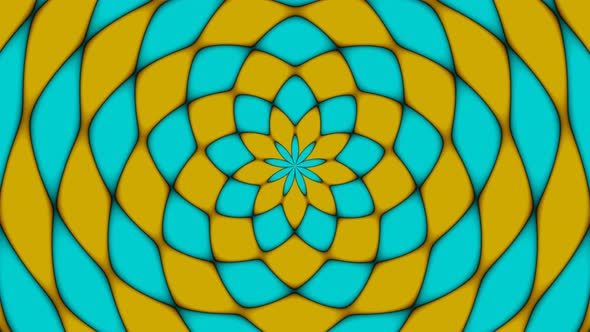 Orange and Blue Kaleidoscope Ornament Animation