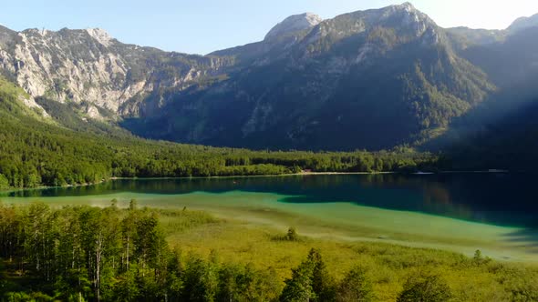 Beautiful Landscape on the Lake Offensee in the Mountains in Upper Austria Salzkammergut