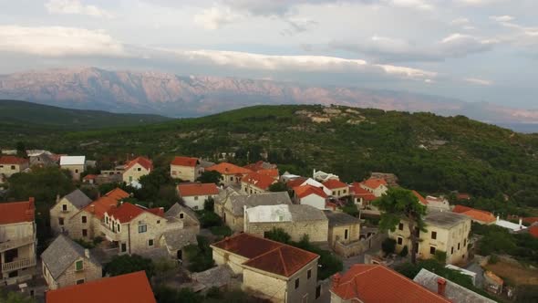 Rural landscape in Selca Island Brac Croatia Europe