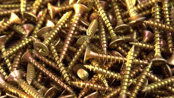 Golden Screws or Cross Head Screws Falling in Rotate Box Construction Supplies Selftapping Screws or