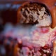 Extreme close up macro footage of Polish Wuzetka Dessert chocolate sponge cake - VideoHive Item for Sale