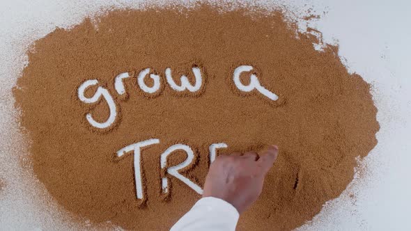 Hand Writes On Soil  Grow A Tree