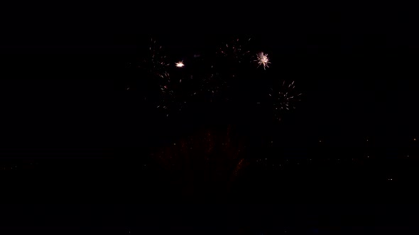 Fireworks exploding over the night sky