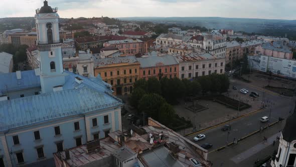 Beautiful Aerial View of the Chernivtsi City From Above Western Ukraine