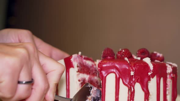 Use a Metal Kitchen Spatula to Separate a Piece From the Cake