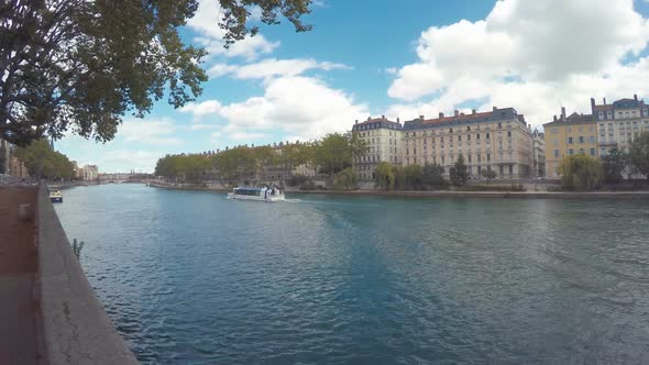 Waterfront Of The City Of Lyon, France