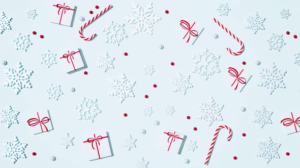 Seamless looping animation of beautiful Christmas sweets and decorations.