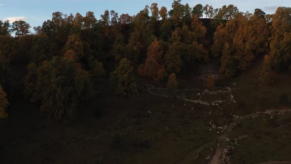 Dawn on Mayak Mountain Mountain Dagestan and Aerial View of the Greater Caucasus