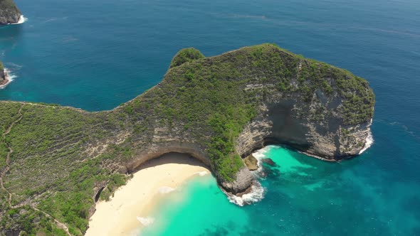 Aerial View on Kelingking Beach on Nusa Penida Island