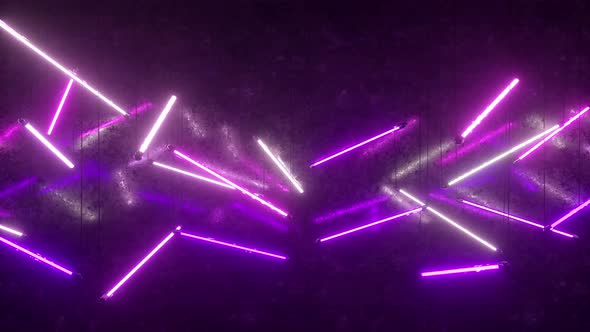 Purple and White Neon Fluorescent Lights