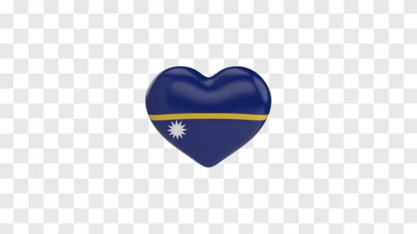 Nauru Flag on a Rotating 3D Heart