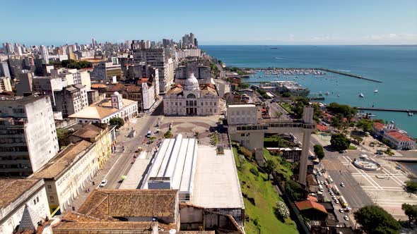 Cityscape of Salvador state of Bahia Brazil. Tropical scene tourism city.