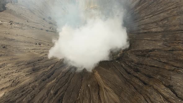 Active Volcano with a Crater