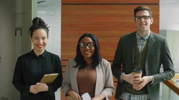 Portrait of Cheerful Multiethnic Business Team in Office