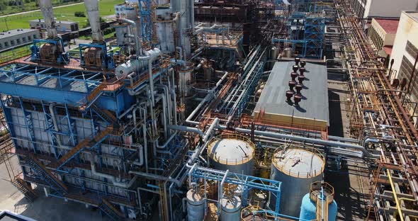 The Plant Is A Giant Of The Chemical Industry Of Ukraine. Pipes Through Which Gas Passes