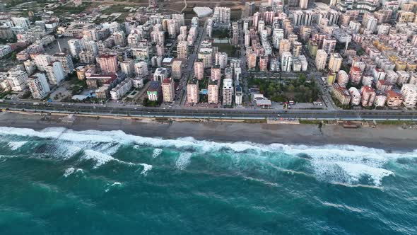 Background Textured Sea Storm aerial view 4 K