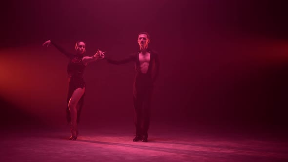 Ballroom Couple Doing Curtain Call Indoors