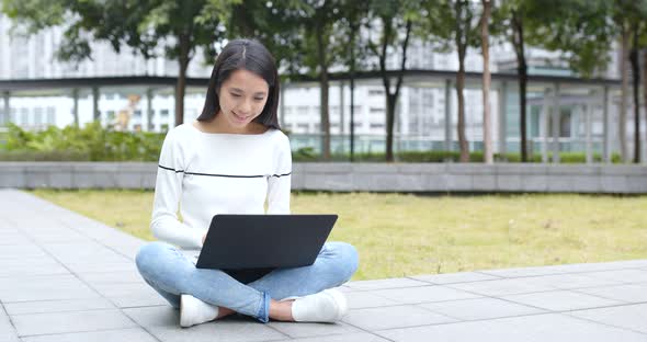 Woman using on laptop computer