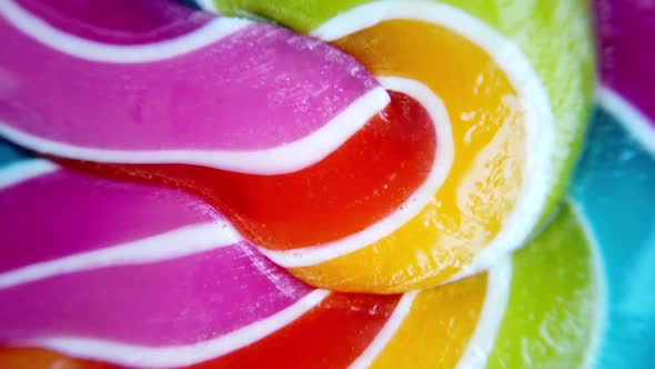 Colorful Spiral of a Lollipop on a Stick