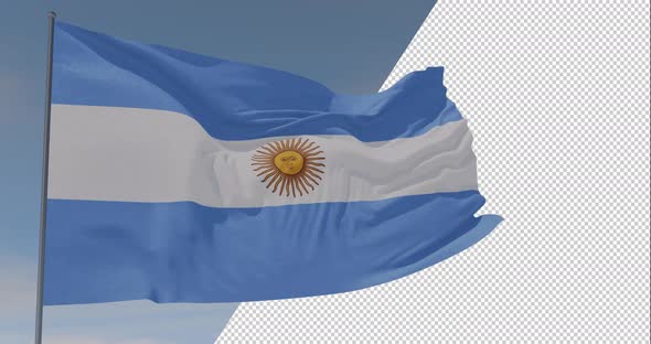 flag Argentina patriotism national freedom, seamless loop, alpha channel