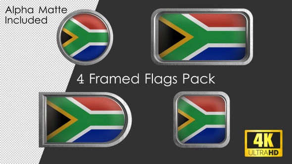 Framed South Africa Flag Pack