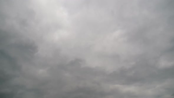 Clouds Move Smoothly in the Blue Sky. Timelapse