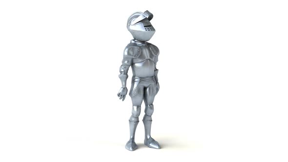 Fun 3D cartoon knight walking and presentating