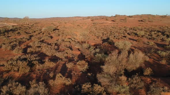 Flying over the bush surrounding Broken Hill