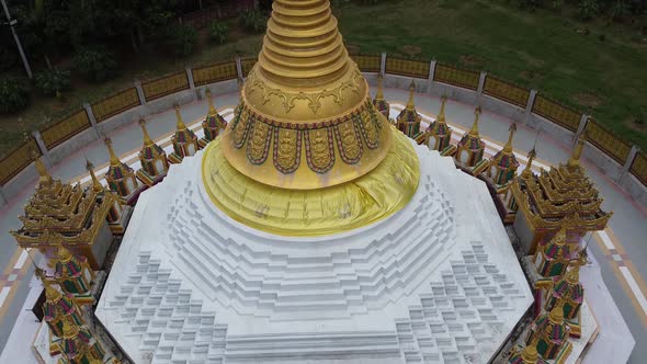 Aerial view of Beautiful pagoda Bandarban, Chittagong province, Bangladesh.