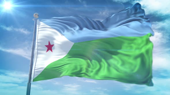4K 3D Djibouti Flag
