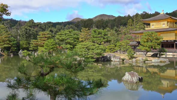 Kinkakuji temple golden pavilion in Kyoto Japan