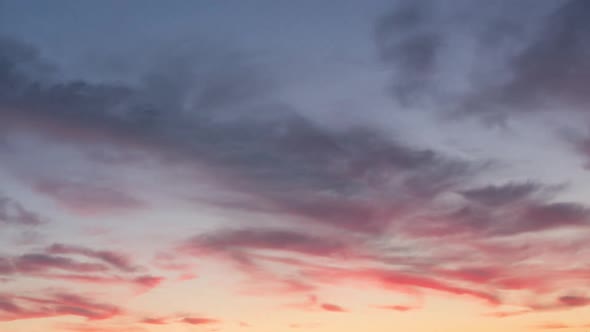 Red Sunset In Summer, Time Lapse