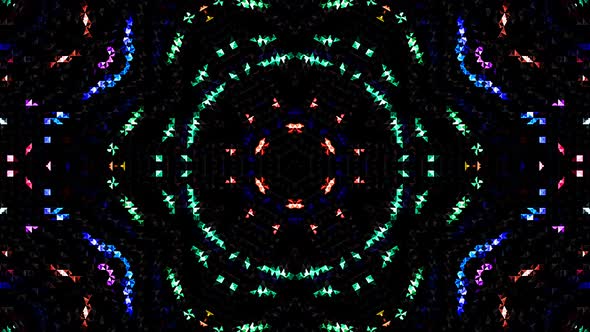 set dots wave motion, colorful, on black background alt