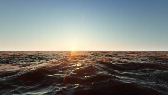 Flying Over The Sea During The Sunset alt