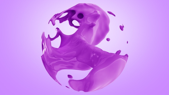 Purple Color Sphere Splash